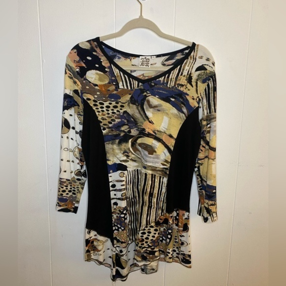 Parsley and Sage Abstract Bohemian Pattern Long Sleeve Shirt